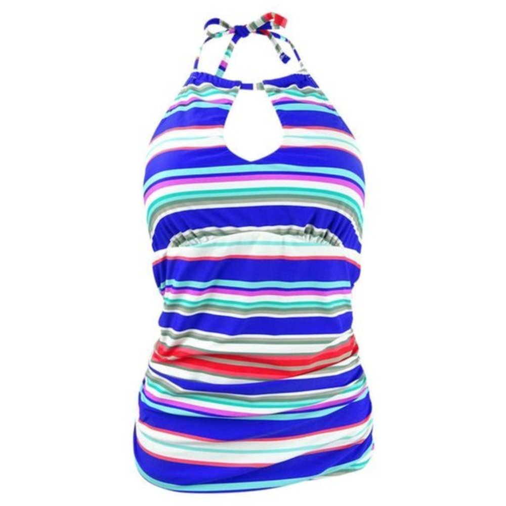Island Escape Ocean Drive Striped Tankini Top 16
